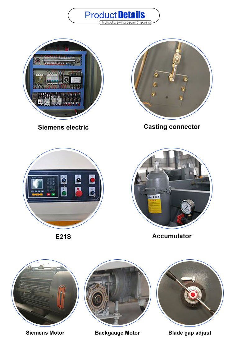 Qc12y-6x5000 Cnc Hydraulic Shearing Machine For Sheet Metal Cutting With Ce Qc12y-6x5000 CNC hidravlični strižni stroj za rezanje pločevine s ce